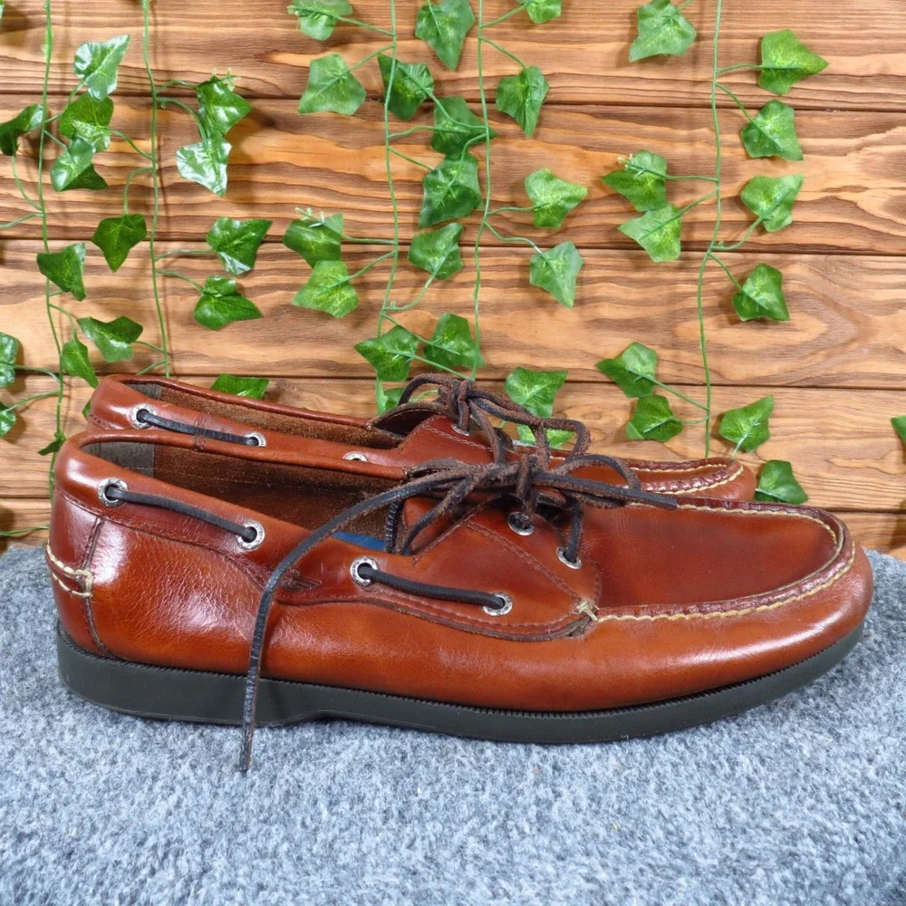 Dockers Castaway Mens Boat Shoe Size 10.5 Wide Casual Nautical Brown Leather